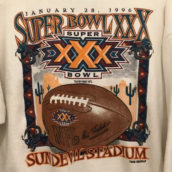 Super Bowl XX Vintage Cream Sweater Size L - Picture 2 of 11